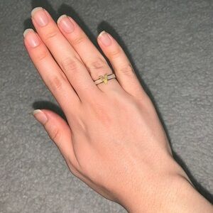 Opal and Gold V Ring